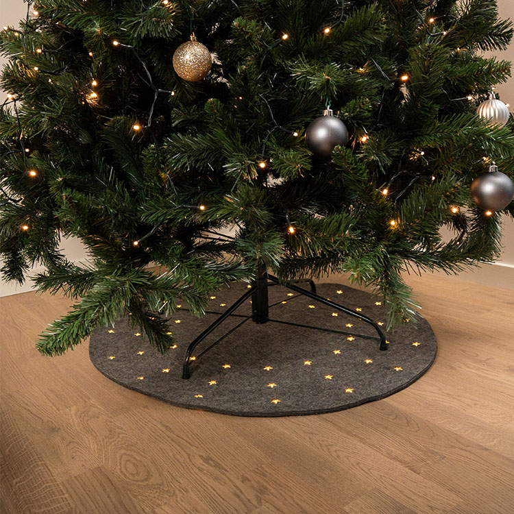 Christmas tree carpet with stars - Christmas tree carpet grey | SmartaSaker