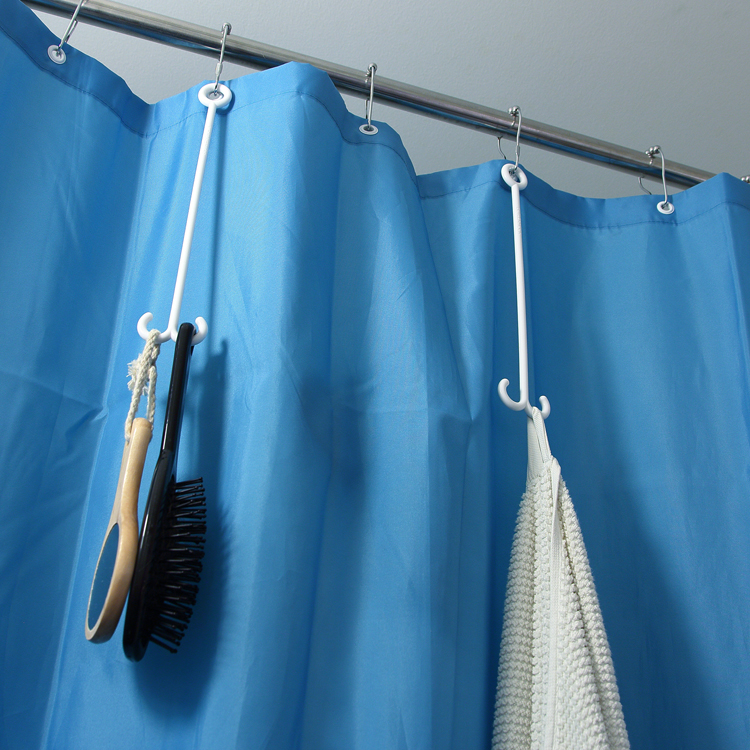 Shower curtain towel hook