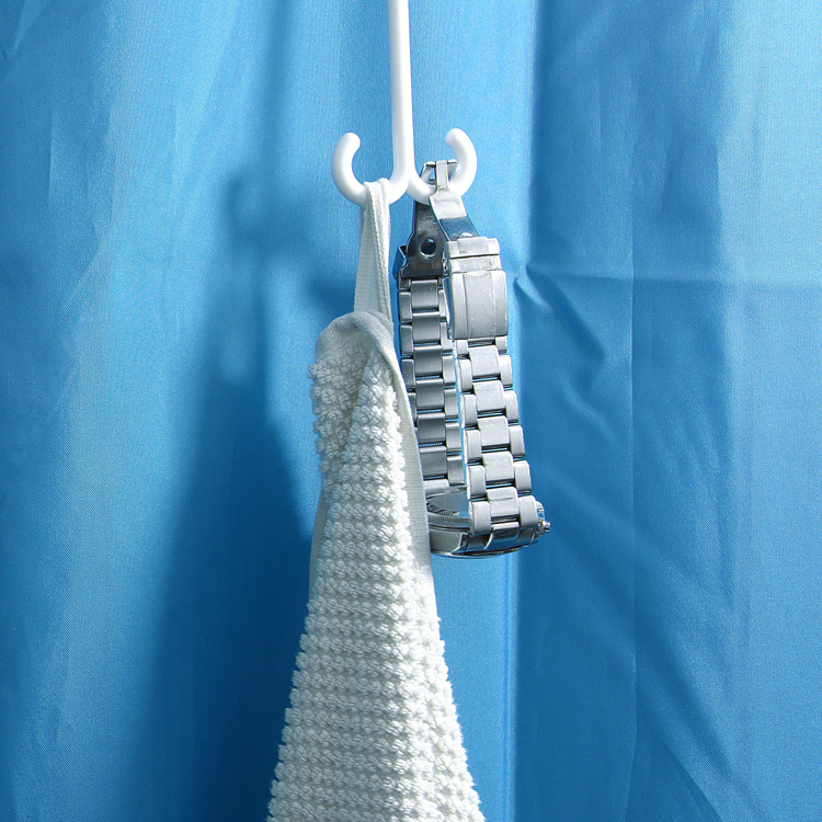 Shower curtain towel hook