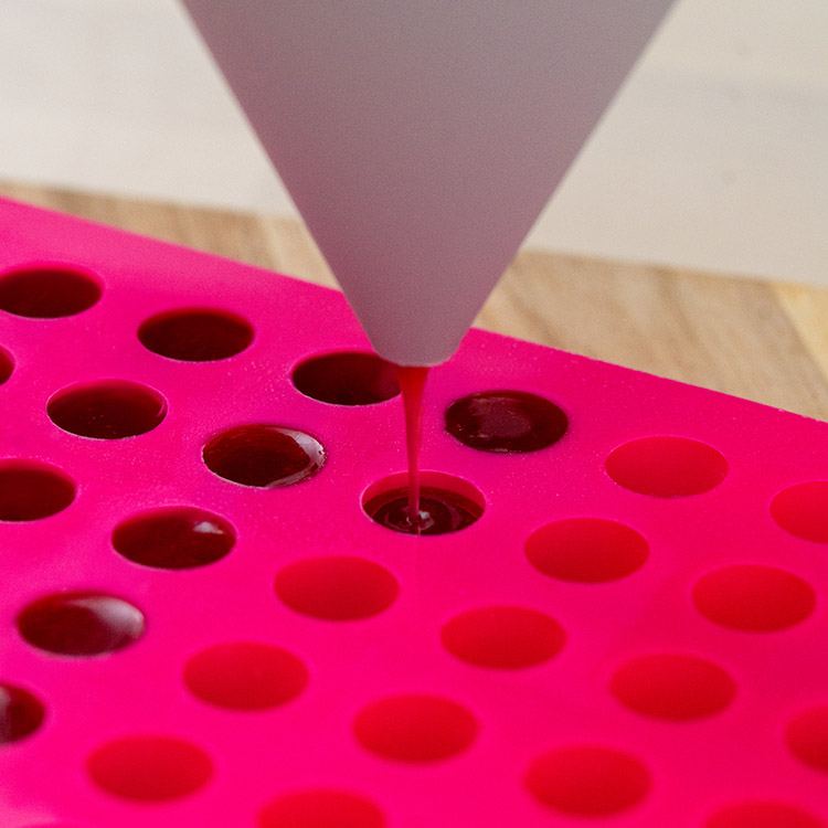 Raspberry-shaped jelly mould in silicon