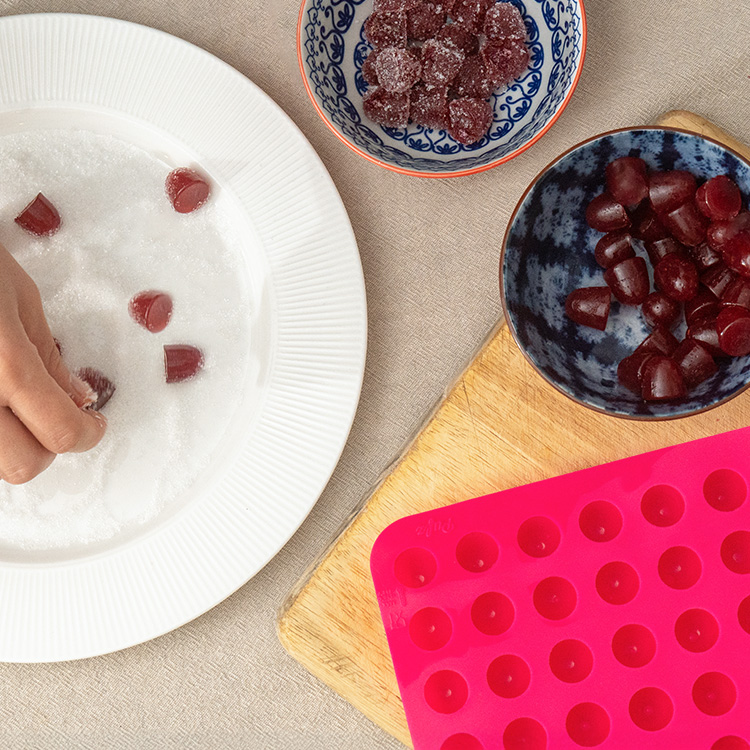 Raspberry-shaped jelly mould in silicon