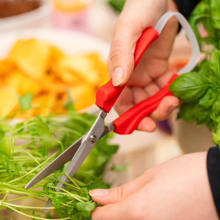 Ergonomic kitchen scissors