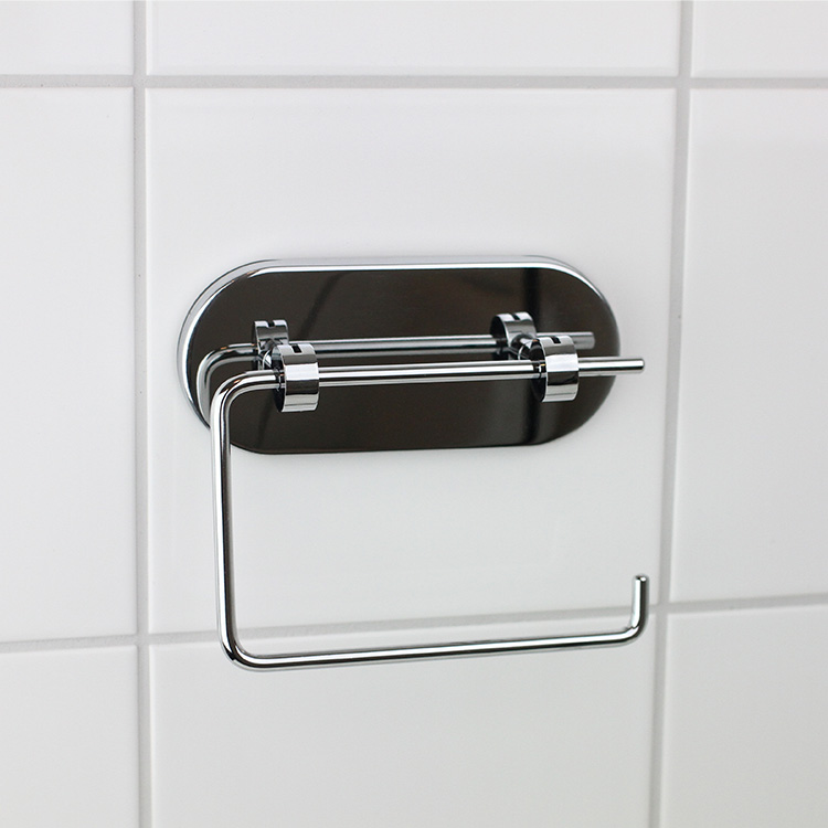 Toilet paper holder with suction cup