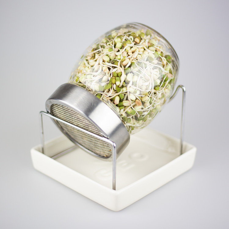 Glass sprouting jar Grow sprouts, seeds and beans SmartaSaker