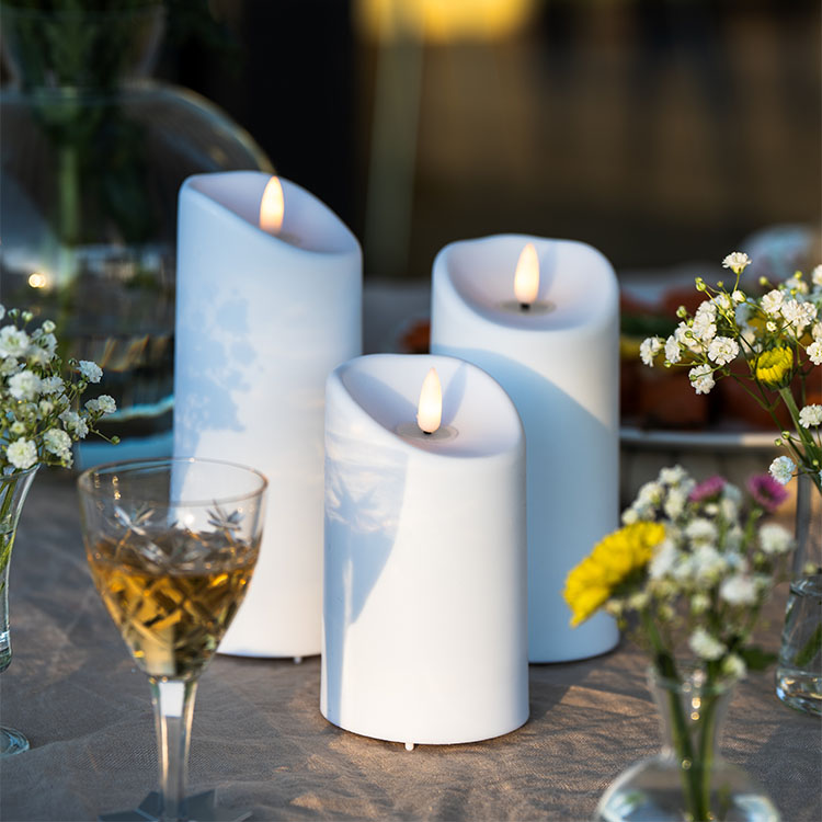 Flickering Pillar Candles for the Patio