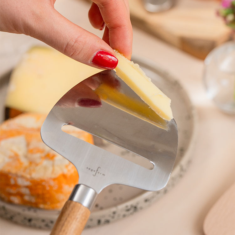 Cheese slicer with cheese knife