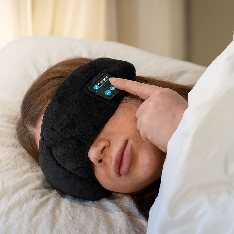 Sleep mask with wireless headphones