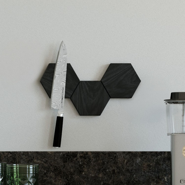 HEXA wooden knife magnets