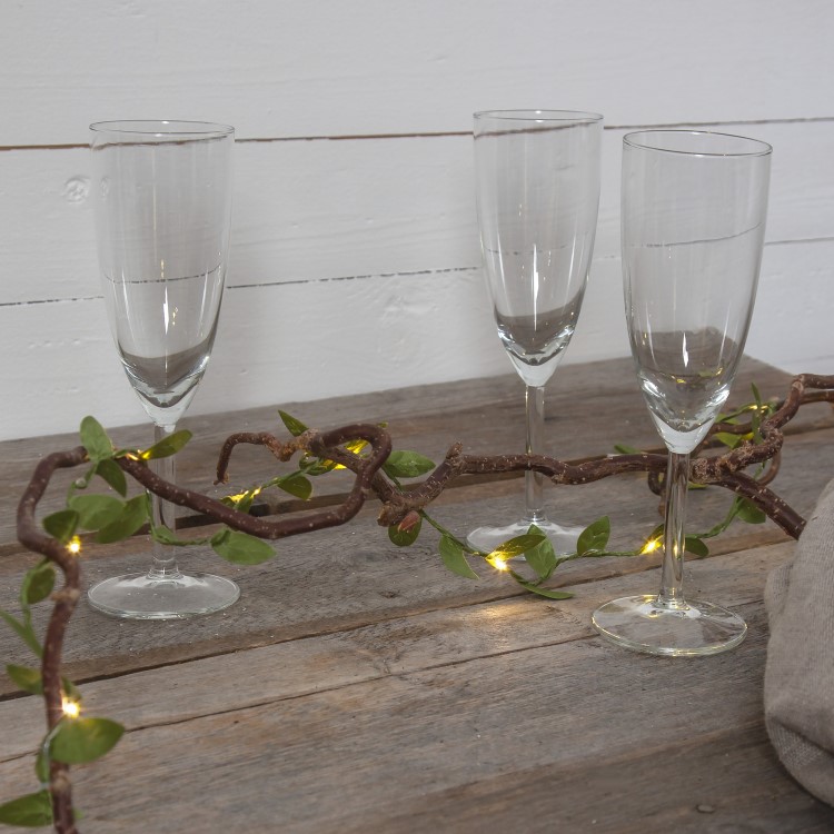 Small battery-powered string lights with tiny leaves