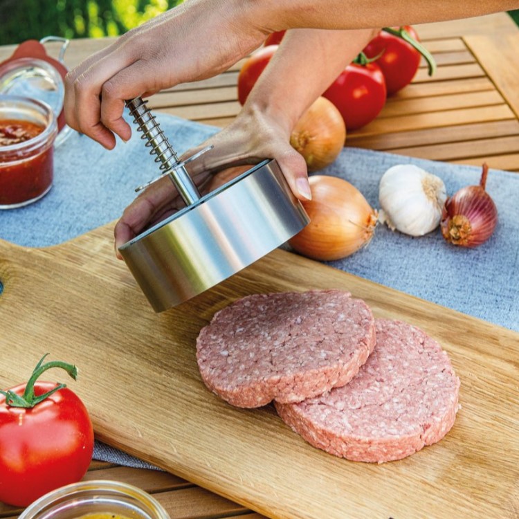 Hamburger press in stainless steel