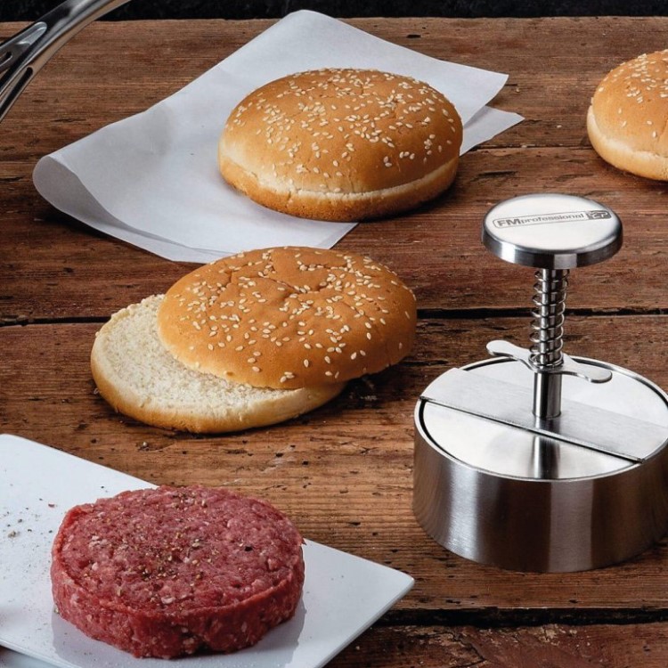 Hamburger press in stainless steel