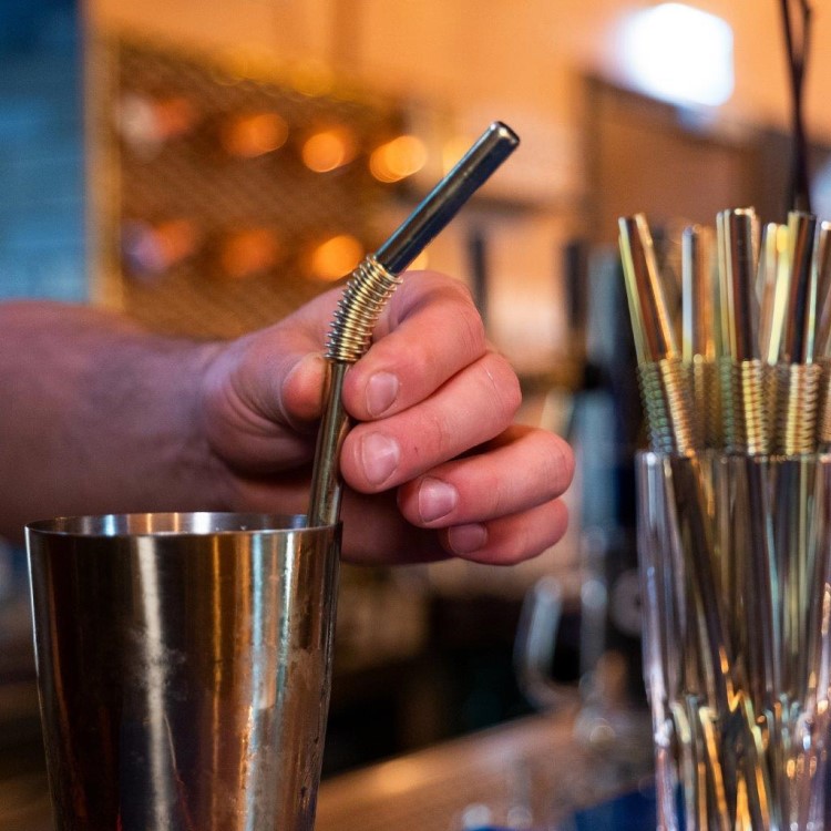 Flexible metal straws