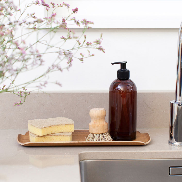 Water-resistant wooden tray