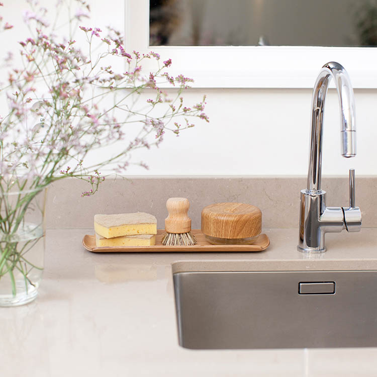 Water-resistant wooden tray