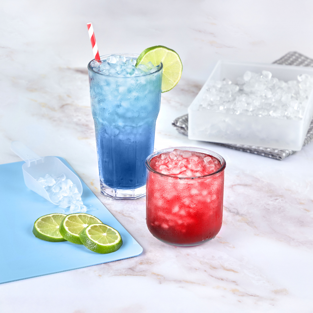 2-pack mini ice cubes with storage box