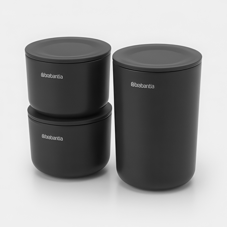 Containers with lid, Set of 3, RENEW STORAGE POTS, Brabantia