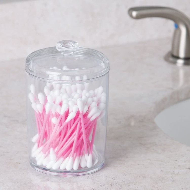 Canister, COTTON, Ø 8,5 x H13 cm, Clear acrylic