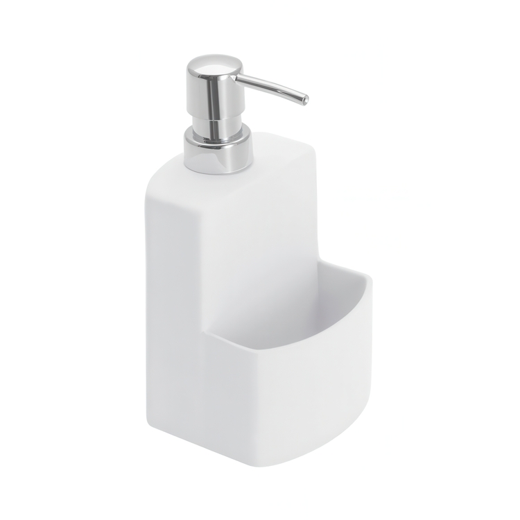 Dish-washing liquid pump with storage, FESTIVAL, 10 x 10 x H 18 cm, White