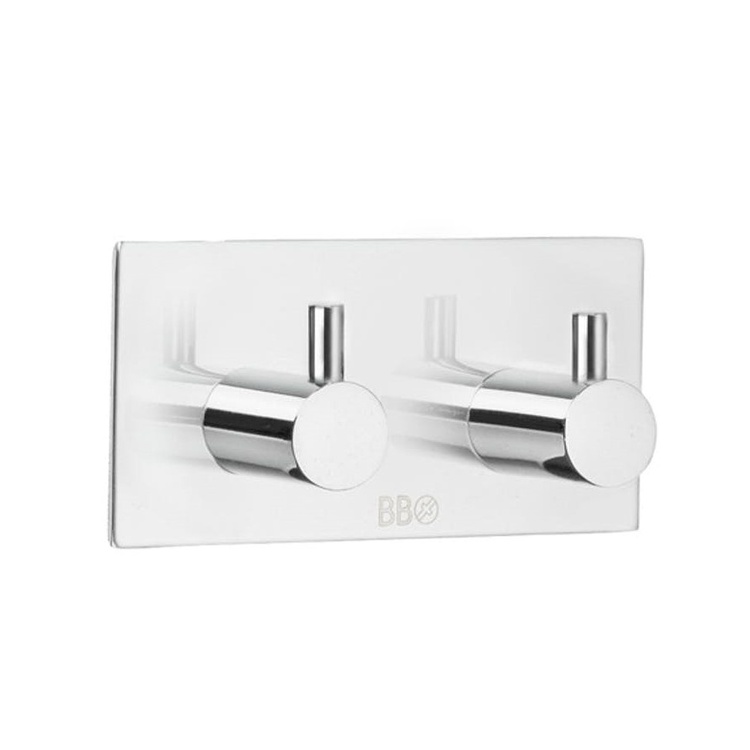 Double hook, Self-adhesive, Square, BESLAGSBODEN, 9 x H 4,5 cm