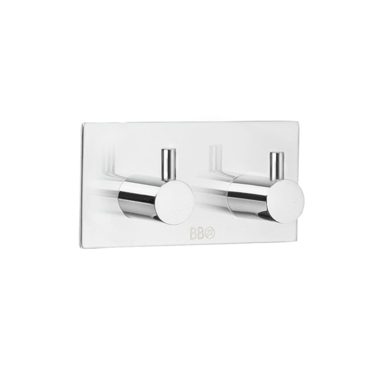 Double hook, Self-adhesive, Square, BESLAGSBODEN, 9 x H 4,5 cm