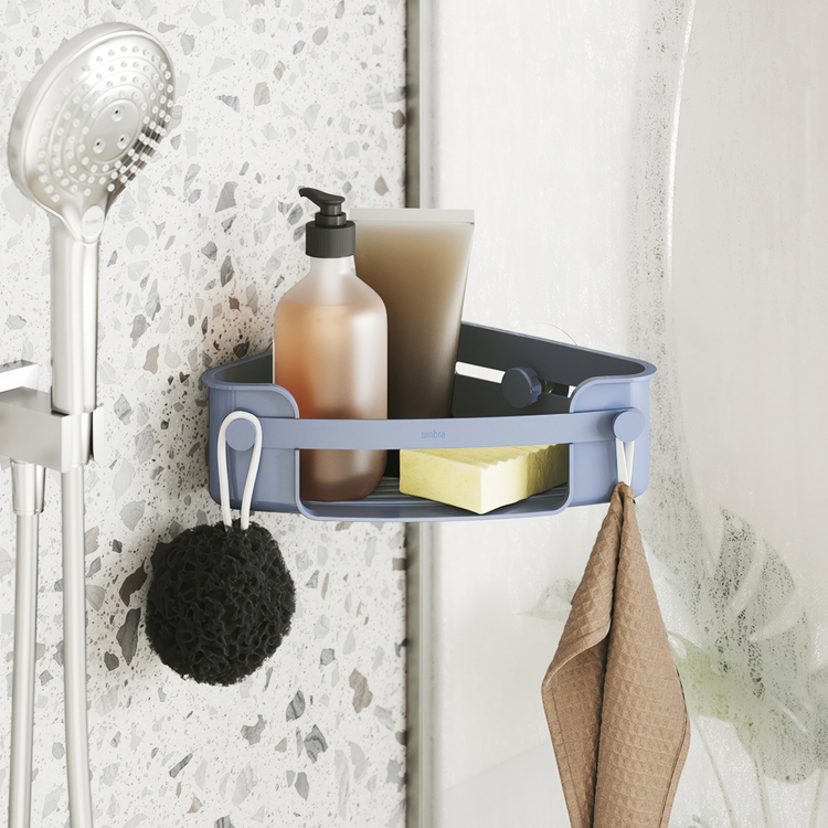 Shower Corner Bin, UMBRA FLEX ADHESIVE, 19 x 30 x H 8 cm
