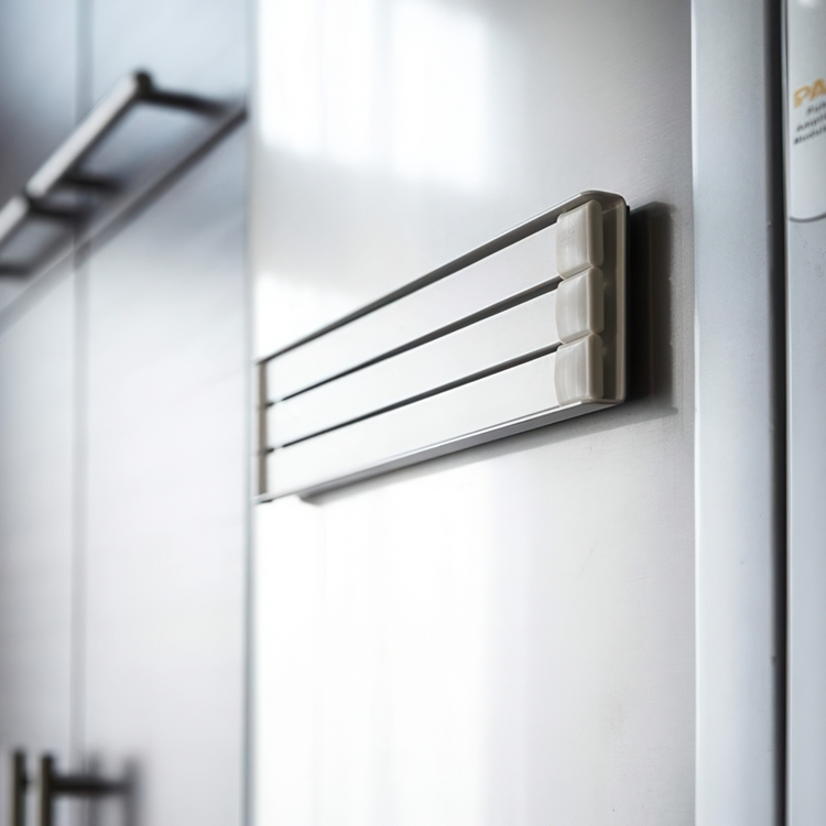 Magnetic Hanger in metal, TOWER TEA-TOWEL HOLDER, Yamazaki, White