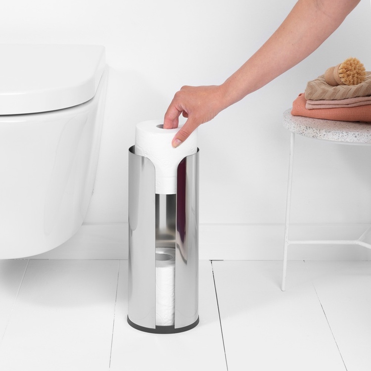 Holder for toilet paper, Metal, RENEW, Ø 13 x H 32 cm