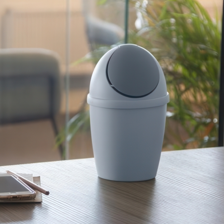 Small Trash can with Swing lid, TIGLIO TABLE BIN, Ø 14 x H 22 cm