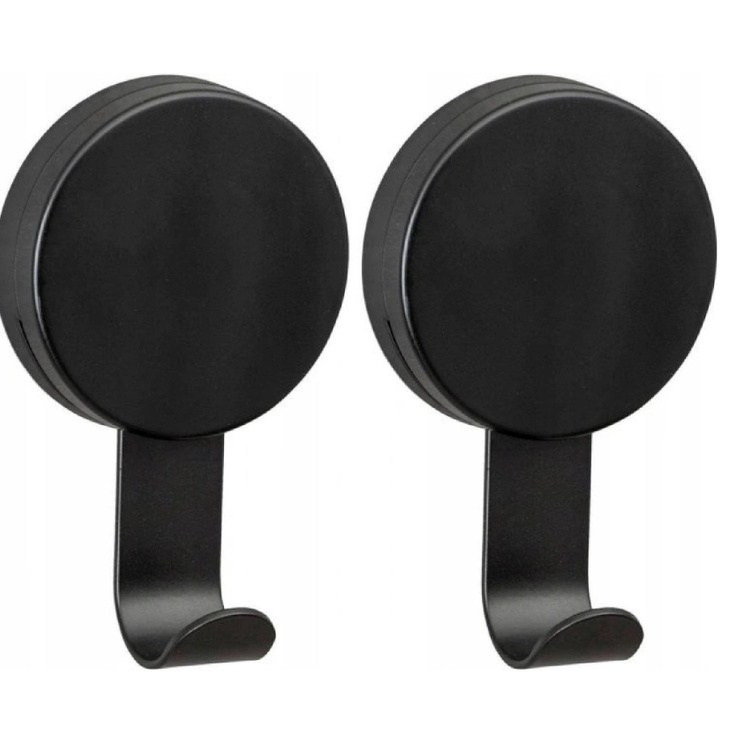 Hooks, set of 2, LARGE STATIC-LOC PAVIA, 6 x 3,5 x H 10 cm, Black