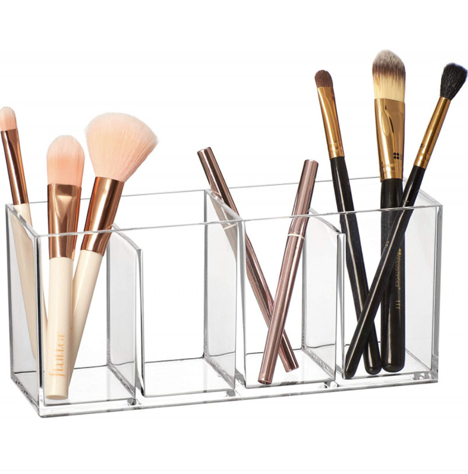 Makeup Organizer, 4 Compartments, SELENA, 22,3 x 7 x H 9,8 cm, Clear