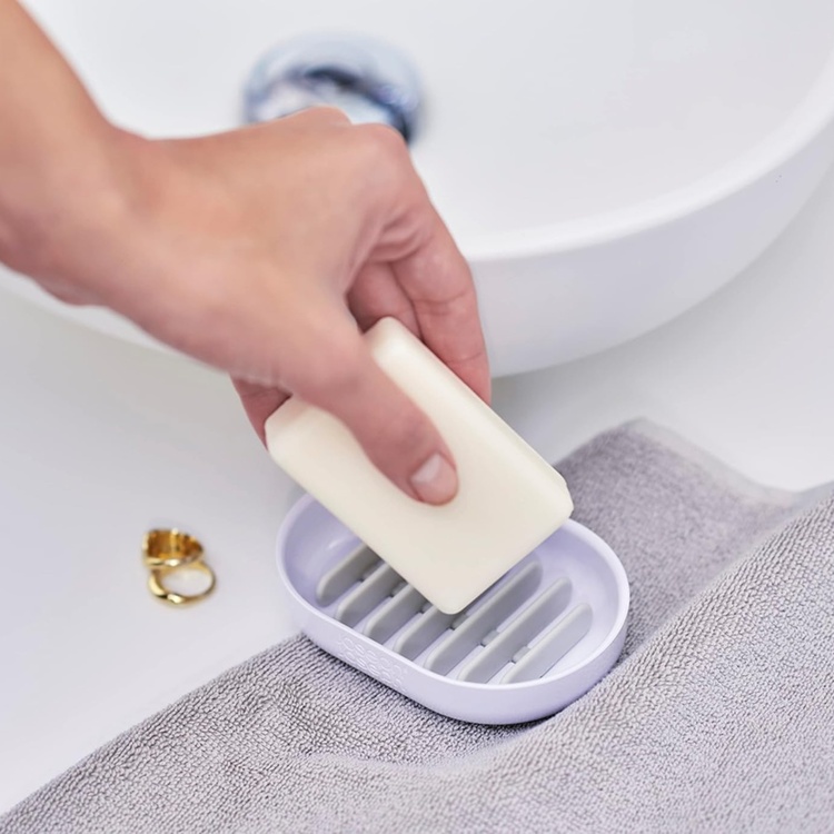 Soap cup, DUO QUICK-DRAIN, 11.5 x 8 x H 2,5 cm, Joseph Joseph, White